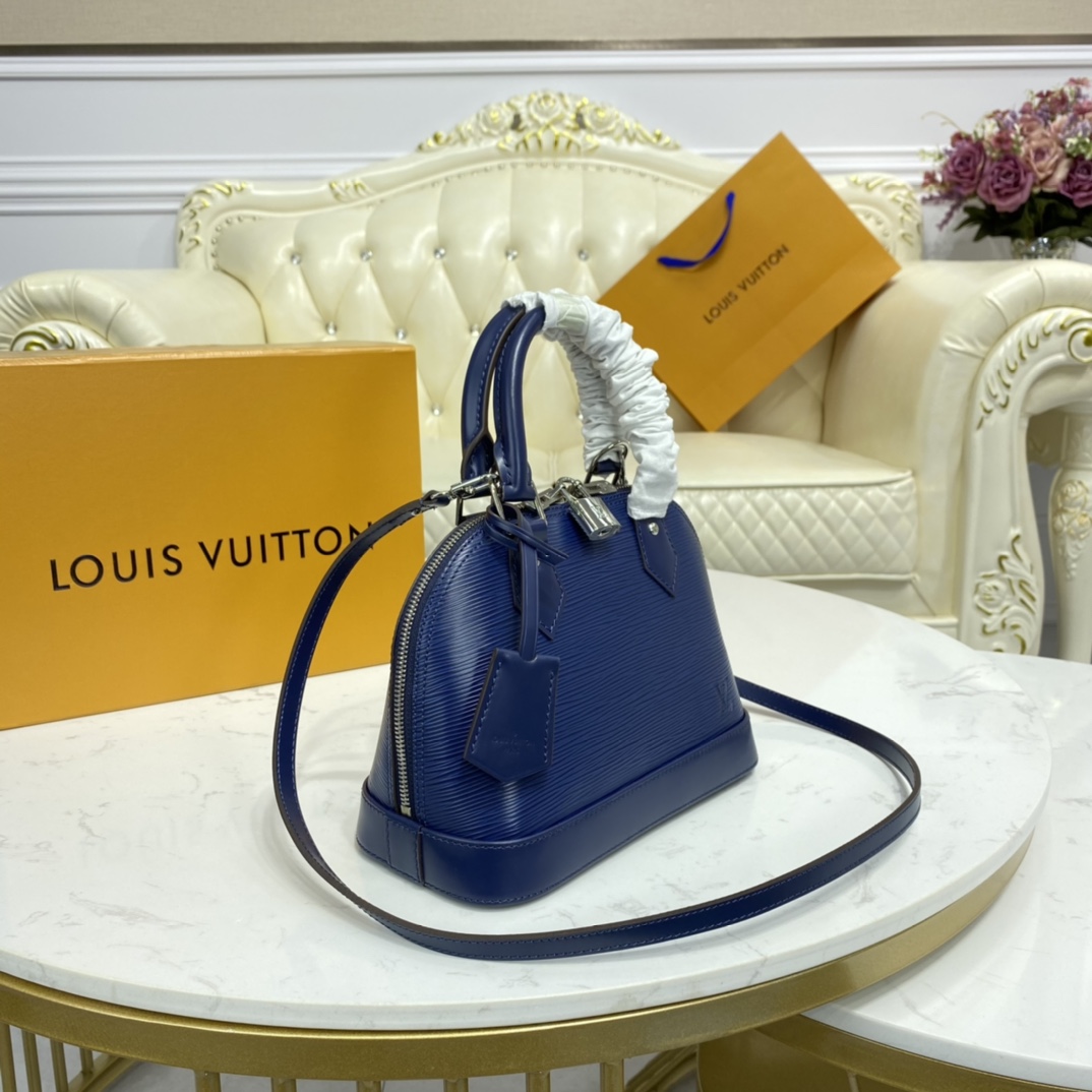 Louis Vuitton ALMA BB Epi Leather Handbag M40855 Indigo Blue